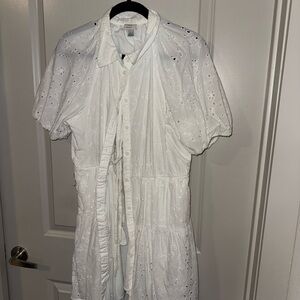 a new day White Eyelet Midi Dress